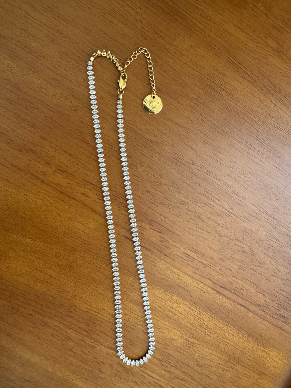 Gold and Silver Tennis Necklace